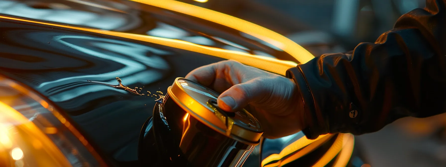 a hand holding a can of lubricant, preparing to apply it to a clean car lock.