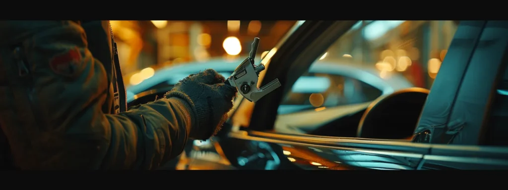 a locksmith swiftly unlocking a car door with a set of specialized tools in hand.