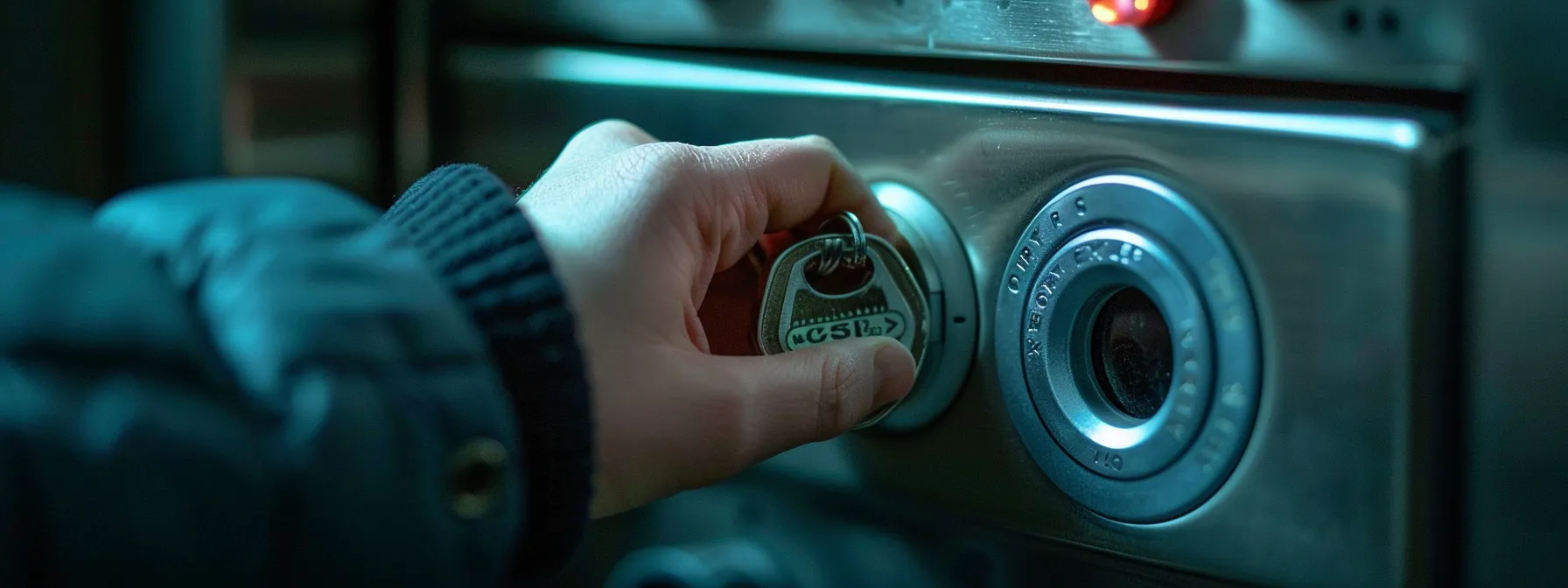 a person entering and testing a new combination on a key safe, ensuring secure and reliable access.