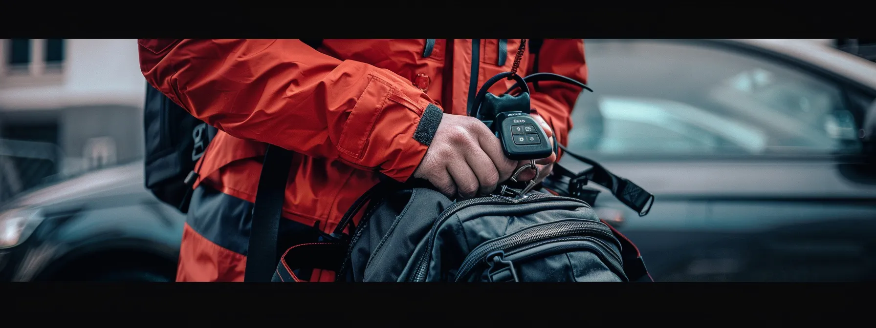 Unlocking Solutions: How to Access 24 Hour Car Lockout Services 4 a person searching through their bag for spare keys next to a locked car door, with a roadside assistance number in hand.