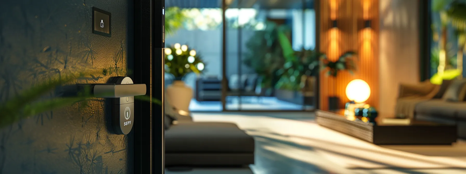 a sleek, modern smart lock being seamlessly integrated into a sophisticated security system, with surveillance cameras in the background for enhanced monitoring and protection.