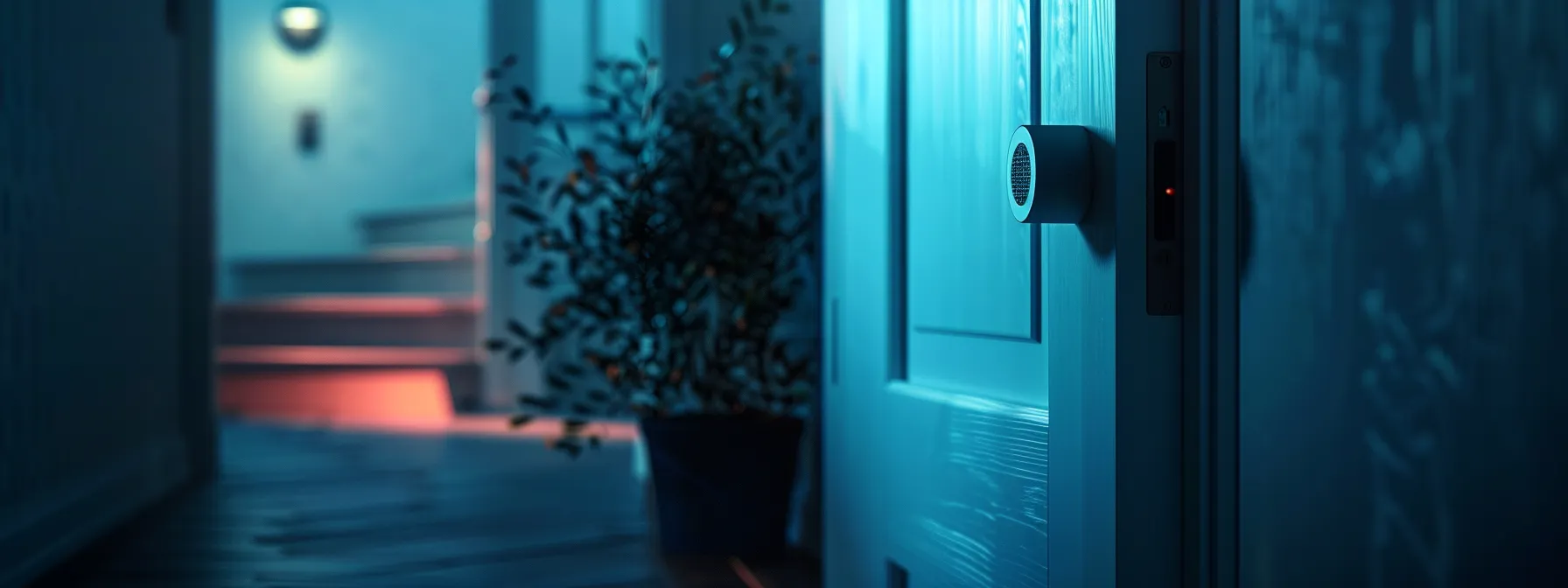 a sleek, modern smart lock being seamlessly integrated into a high-tech home automation system.