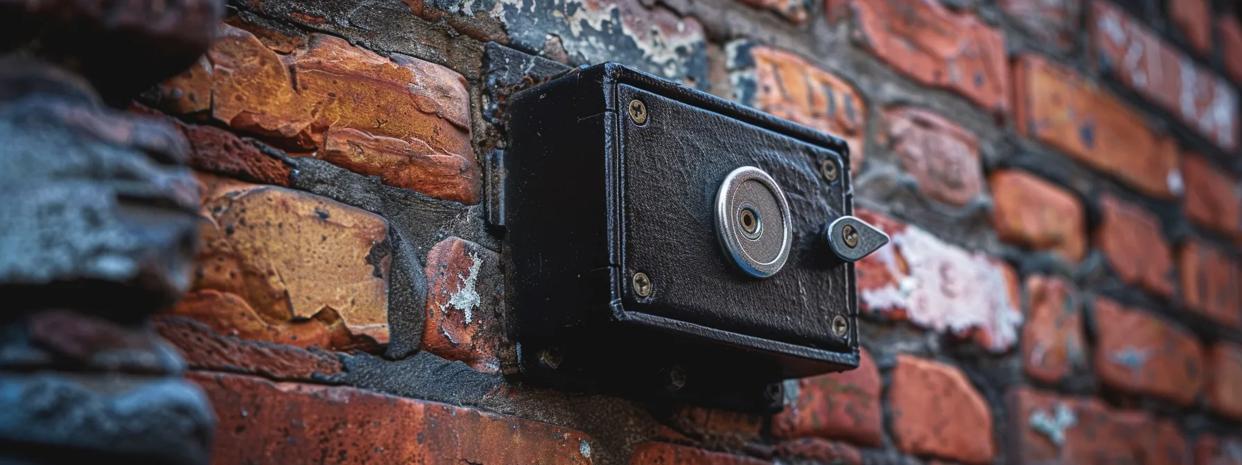 a sturdy, weatherproof keysafe mounted securely on a brick wall, ensuring both security and efficiency. a sturdy, weatherproof keysafe mounted securely on a brick wall, ensuring both security and efficiency.