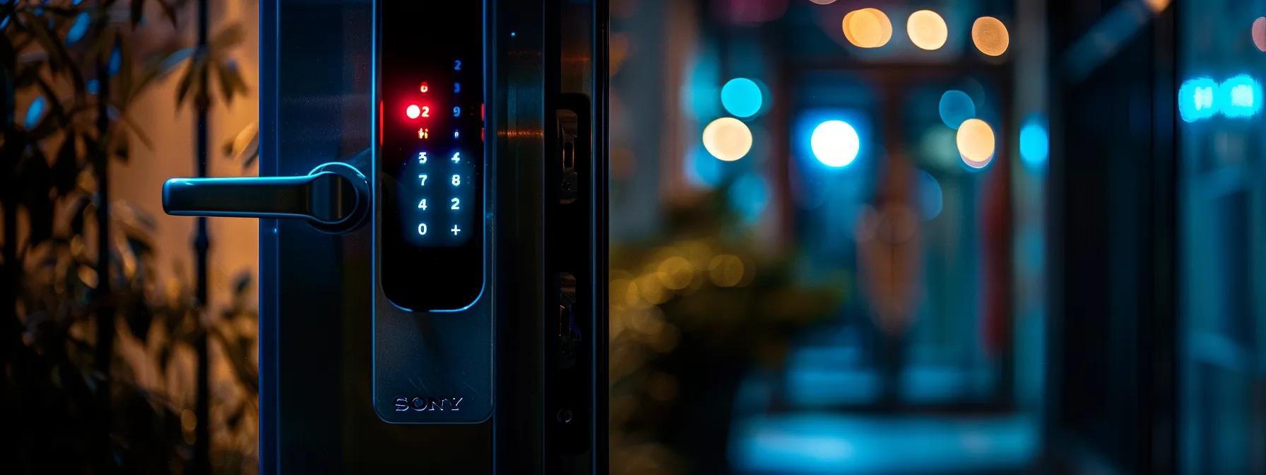 a modern biometric keysafe illuminated by a digital display, showcasing the cutting-edge security features and technology. a modern biometric keysafe illuminated by a digital display, showcasing the cutting-edge security features and technology.