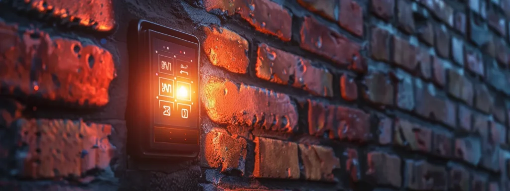 a sleek, weatherproof keysafe mounted on a brick wall with a digital keypad glowing in the sunlight.