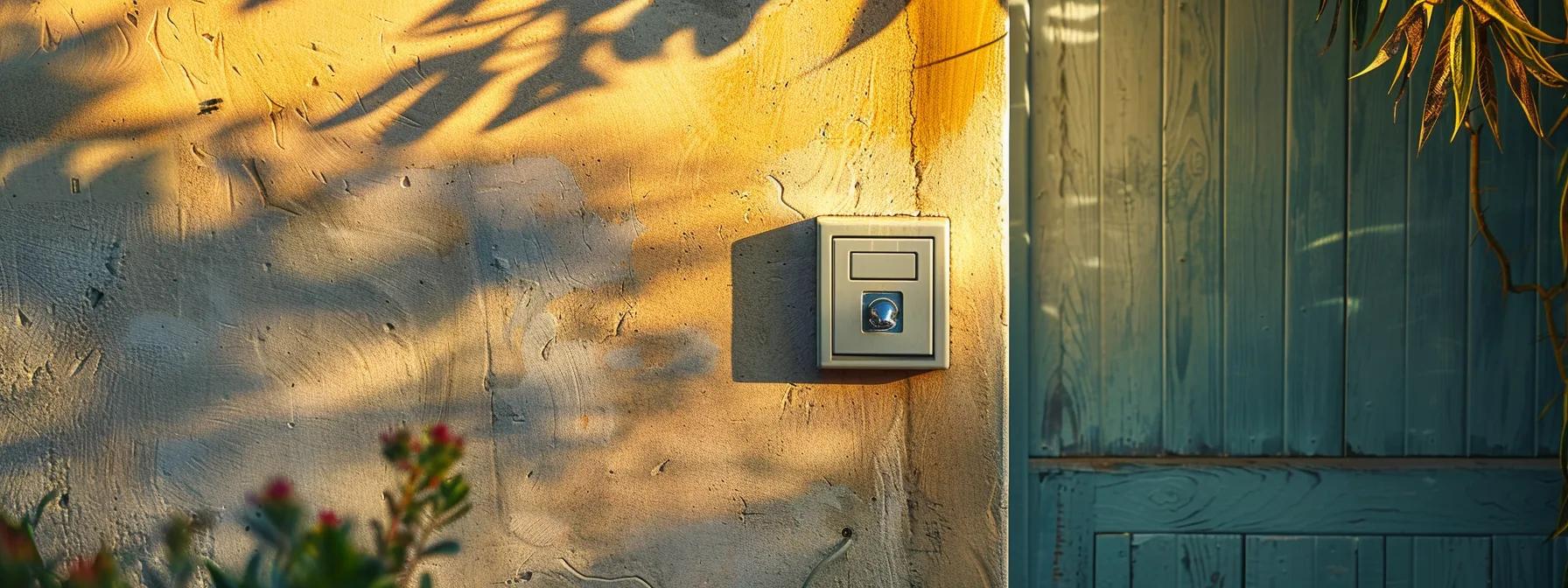 a sturdy outdoor keysafe installed inconspicuously in a weatherproof nook, blending seamlessly with the surroundings to enhance home security. a sturdy outdoor keysafe installed inconspicuously in a weatherproof nook, blending seamlessly with the surroundings to enhance home security.