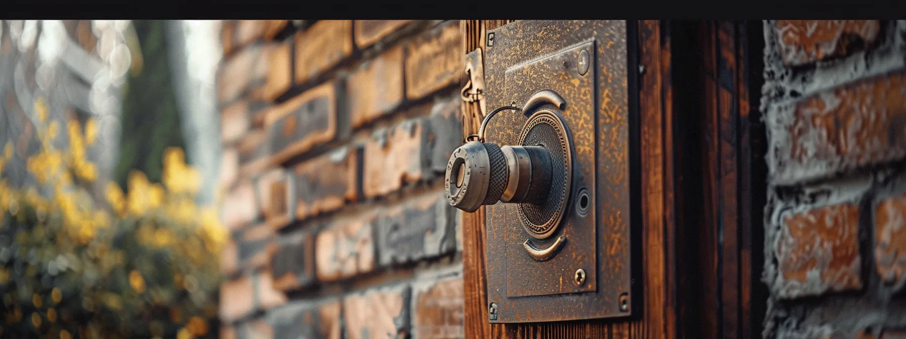 a sturdy, weather-resistant outdoor keysafe with advanced security features, ample key capacity, and durable construction, mounted securely on a brick wall of a home. a sturdy, weather-resistant outdoor keysafe with advanced security features, ample key capacity, and durable construction, mounted securely on a brick wall of a home.