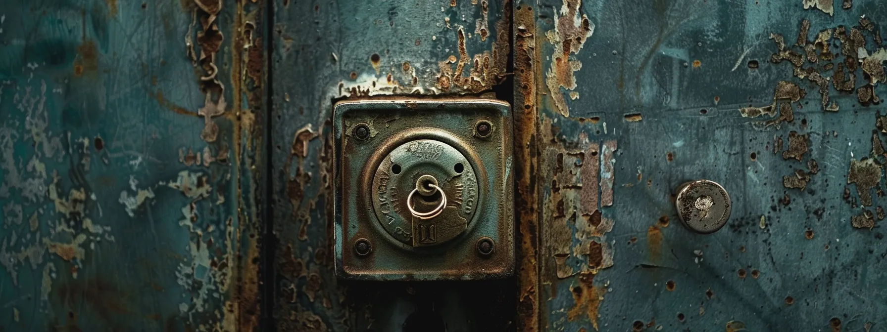 a weathered keysafe hanging on a sturdy wall, with a fresh coat of paint gracing its surface, symbolizing enhanced security and extended lifespan. a weathered keysafe hanging on a sturdy wall, with a fresh coat of paint gracing its surface, symbolizing enhanced security and extended lifespan.