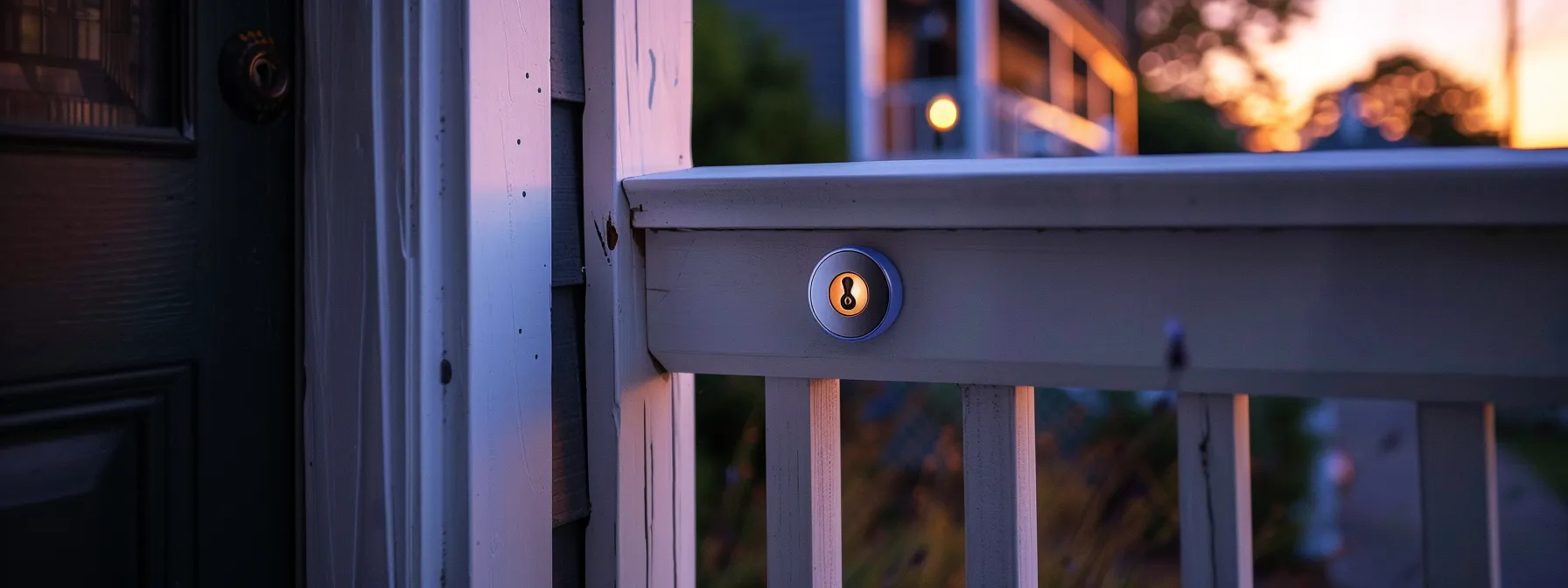 a key safe mounted discreetly under a sturdy porch railing, blending seamlessly with the surroundings for optimal security. a key safe mounted discreetly under a sturdy porch railing, blending seamlessly with the surroundings for optimal security.