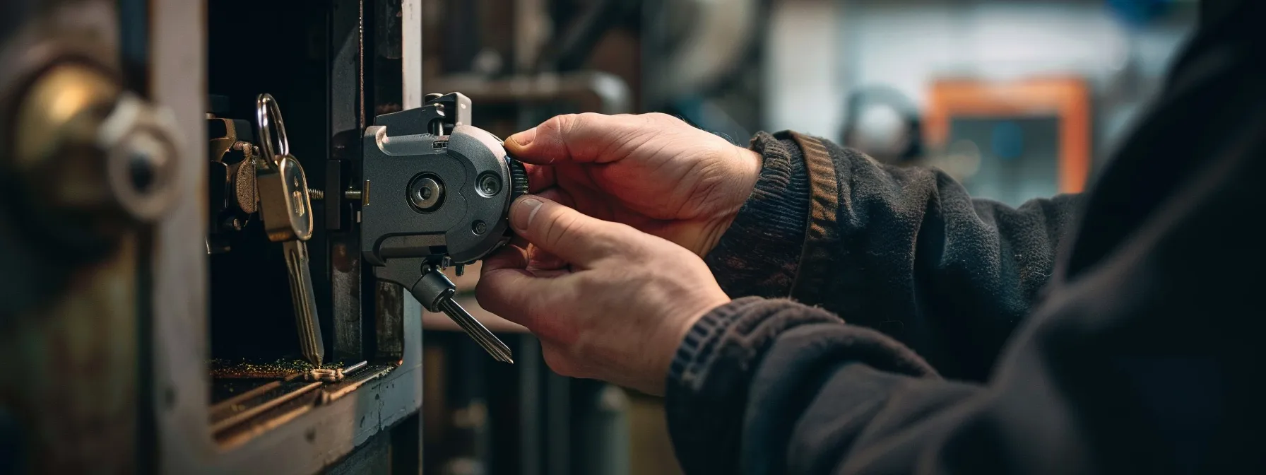 a locksmith skillfully repairing a jammed keysafe lock to ensure smooth access for users. a locksmith skillfully repairing a jammed keysafe lock to ensure smooth access for users.