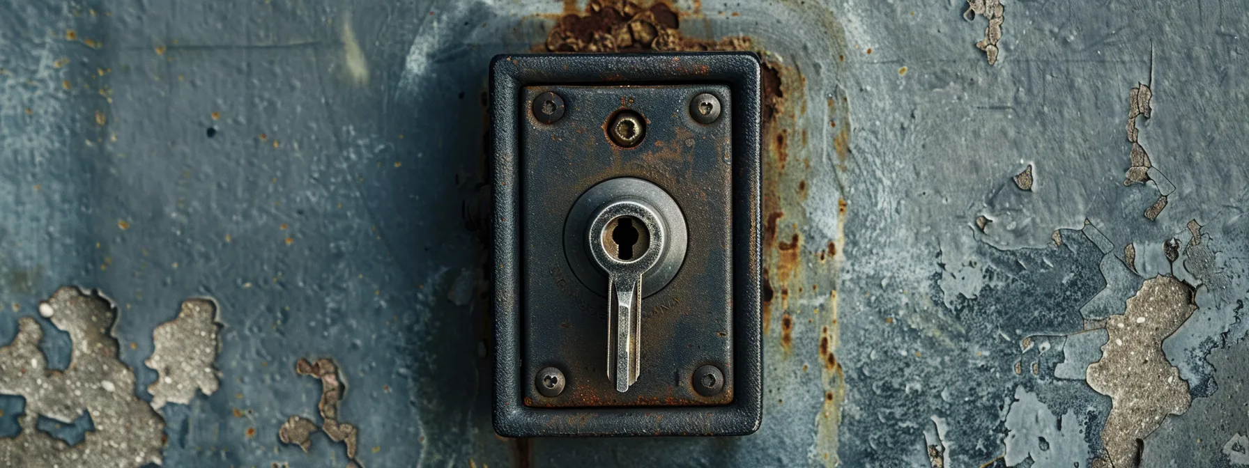 a sturdy, rust-resistant key safe with a heavy-duty lock, mounted securely to a wall, standing up to the elements while protecting valuable keys. a sturdy, rust-resistant key safe with a heavy-duty lock, mounted securely to a wall, standing up to the elements while protecting valuable keys.