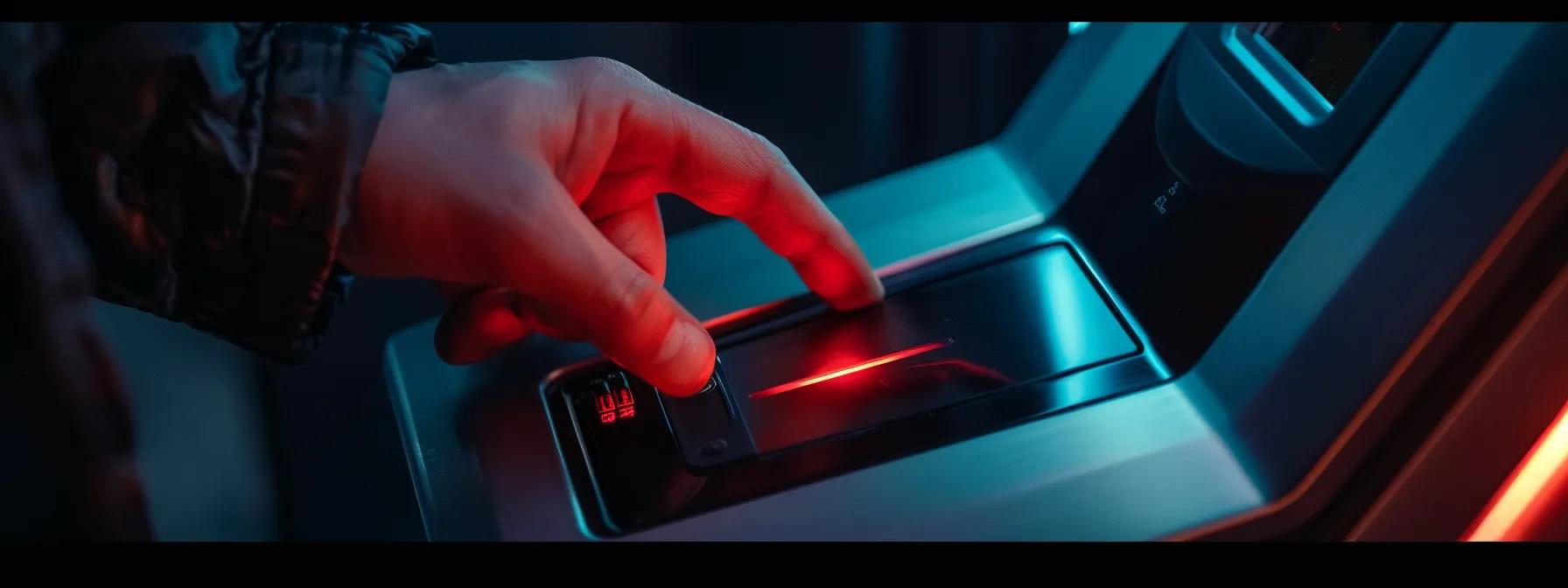 a sleek, high-tech fingerprint keysafe with a glowing biometric scanner, ensuring quick and secure access. a sleek, high-tech fingerprint keysafe with a glowing biometric scanner, ensuring quick and secure access.