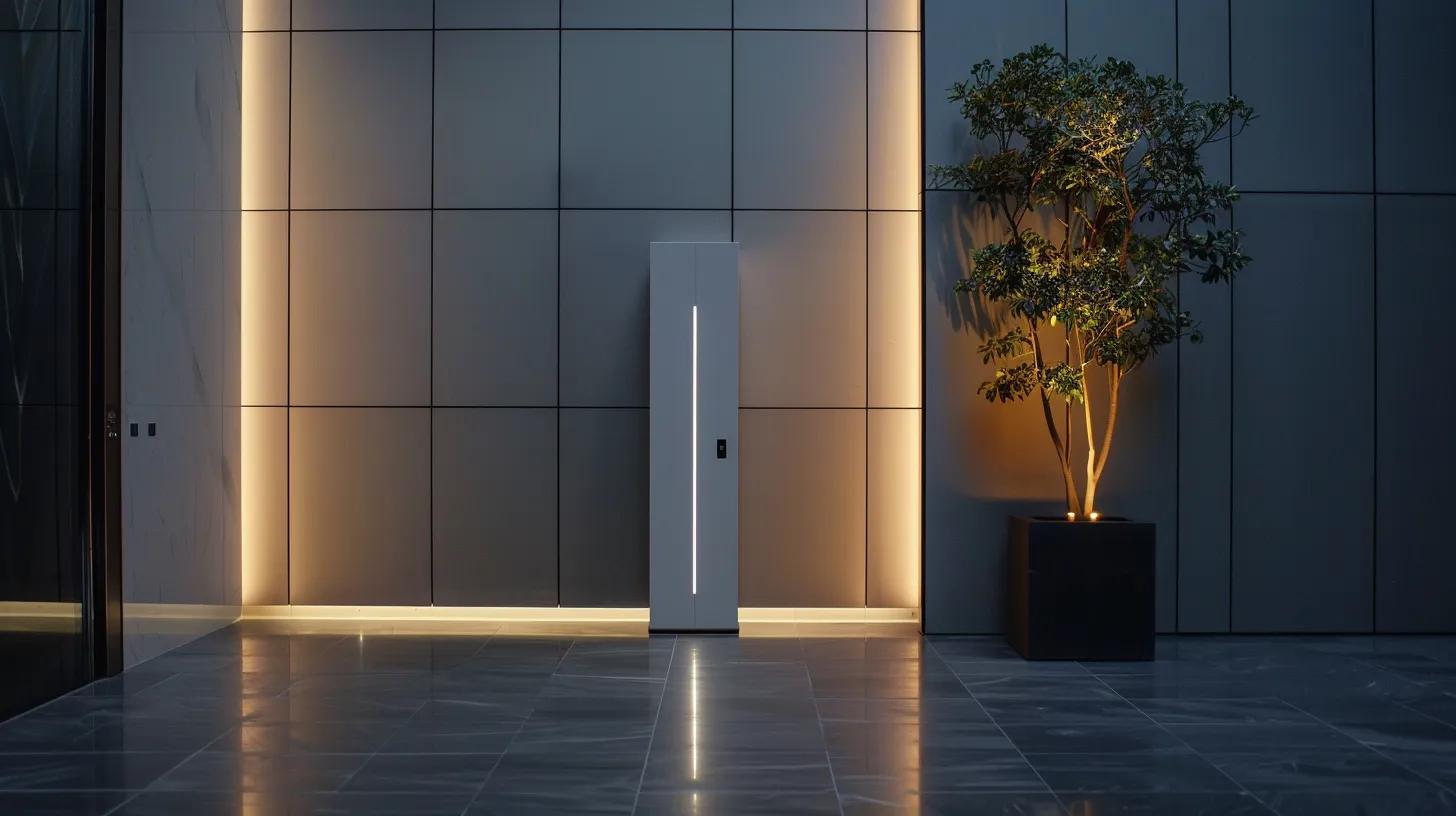 a sleek, modern keysafe equipped with a high-tech biometric access control system, elegantly illuminated by soft, diffused lighting, showcases the seamless integration of cutting-edge security technology and contemporary design.