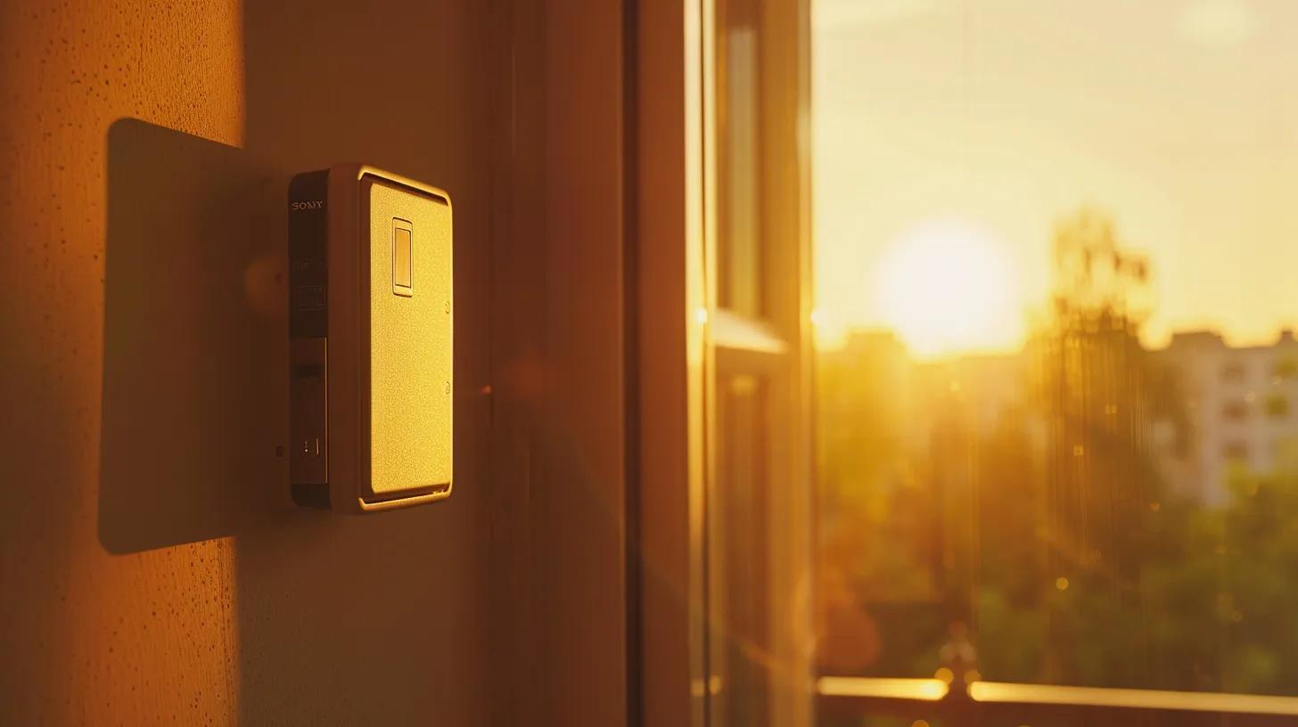 a sleek, tamper-proof keysafe glistens under warm sunlight, mounted securely on a pristine wall, embodying safety and reliability in its modern design.